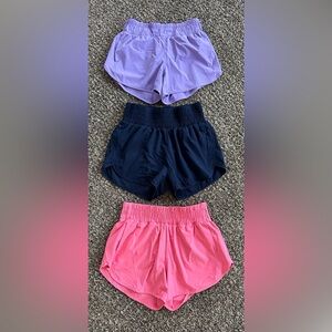Stylish Women's high waisted Athletic Shorts  - set of 3 (2-smalls, 1-medium)